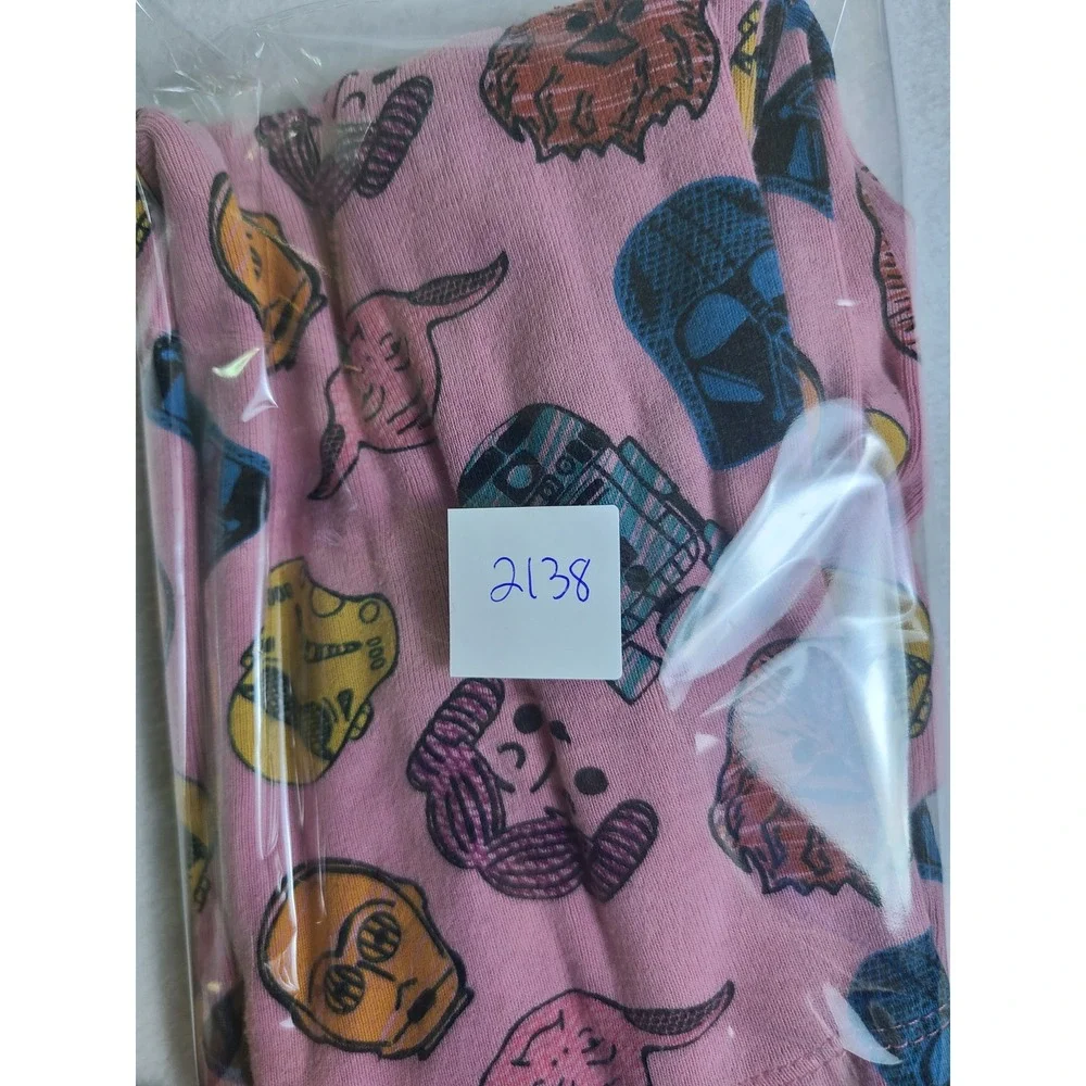 Spotted Zebra Star Wars Pajama Top Kids XS/5 Pink Character Print Long Sleeve